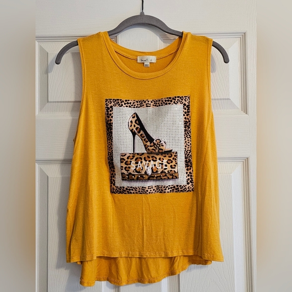 love J Tops - *Super Cute* Leopard Print & Rhinestone Woman's Tank